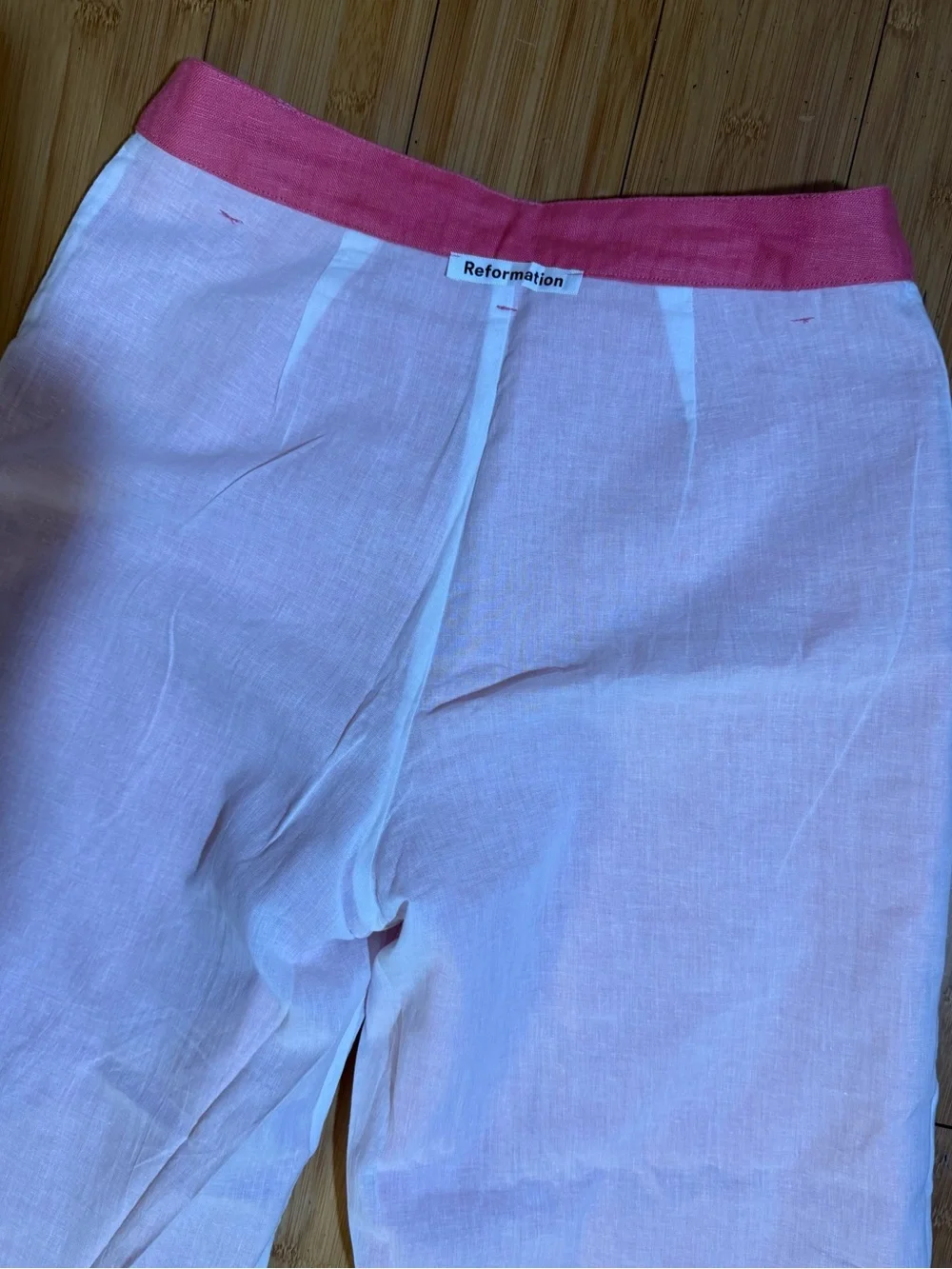 Reformation Tommy Snapdragon Pink Linen Pants Size 6P